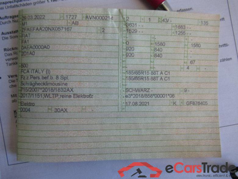Fiat 500 e (332) Lim. (2020->) DE - LimS3, Action Batterie 23,8 kWh, 2020 - 2022 #4