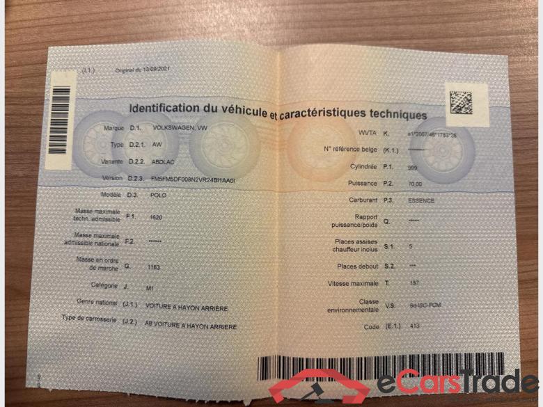 VOLKSWAGEN Polo Polo UNITED 1.0 OPF 70 kW (95 ch) 5 vitesses manuel #6