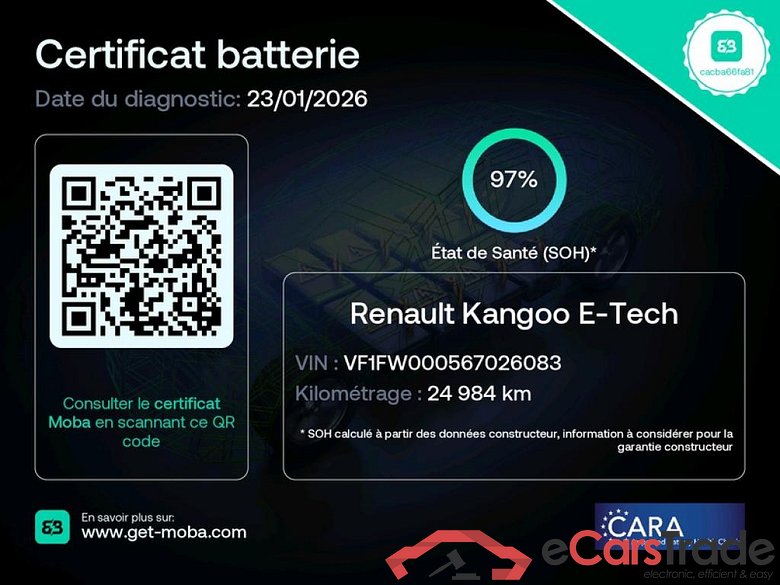 RENAULT Kangoo Express / 2013 / 3P / Fourgonnette Electric ExtraRLink Achat Integral - 19 #2