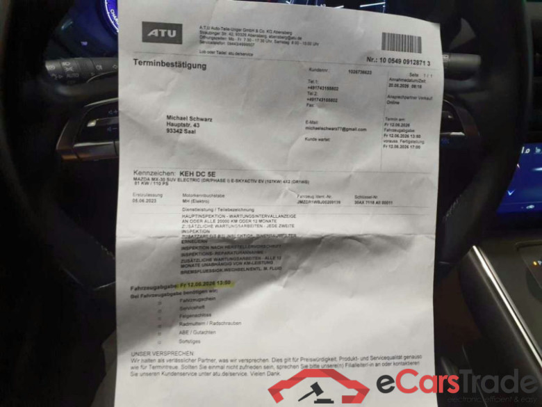 Mazda MX-30 (DR)(05.2020->) DE - SUV5 e-SKYACTIV, Advantage, 2022 - 2025 #5